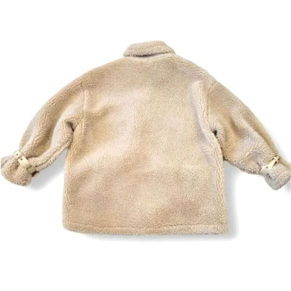 Missguided Borg Aviator Oversized Coat Jacket in Cream Faux Sherpa Size 12 - Picture 8 of 16